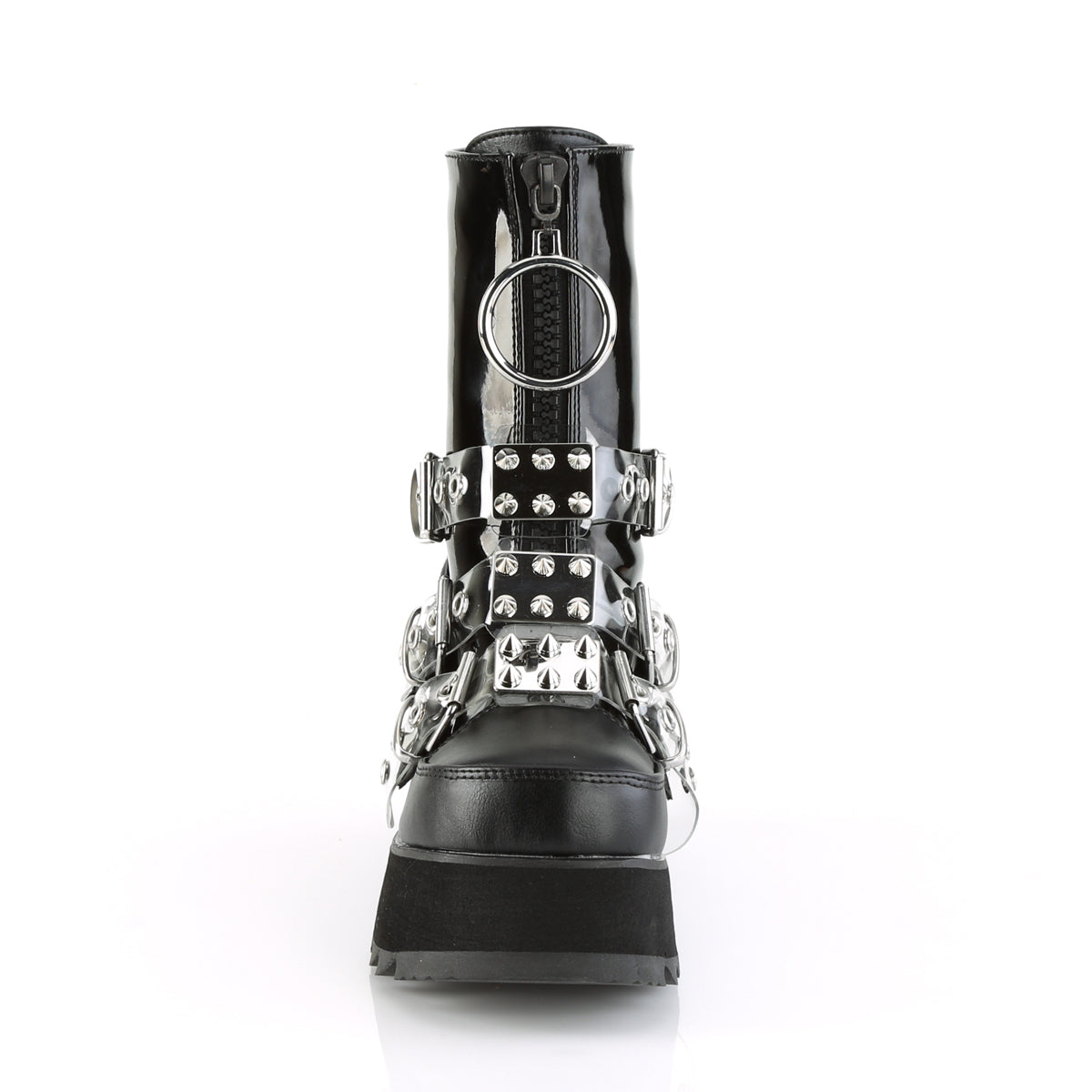 *3 1/2" PF Mid-Calf Boot w/ 3 Buckle Straps, Front Zip (Demonia SCE51/BPT-BVL)
