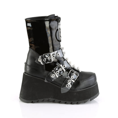 *3 1/2" PF Mid-Calf Boot w/ 3 Buckle Straps, Front Zip (Demonia SCE51/BPT-BVL)