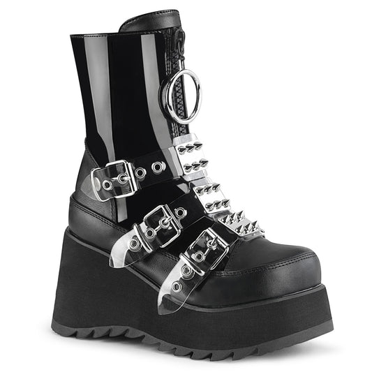 *3 1/2" PF Mid-Calf Boot w/ 3 Buckle Straps, Front Zip (Demonia SCE51/BPT-BVL)