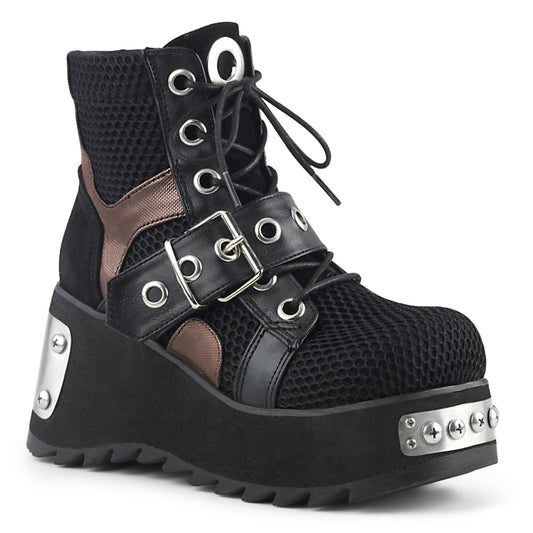 **3 1/2" PF Lace-Up Ankle Boot (Demonia SCE53/BVL-FN)