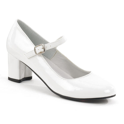 *2" Heel Plain Mary Jane Schoolgirl Retro Shoe (Funtasma SCH50/W)