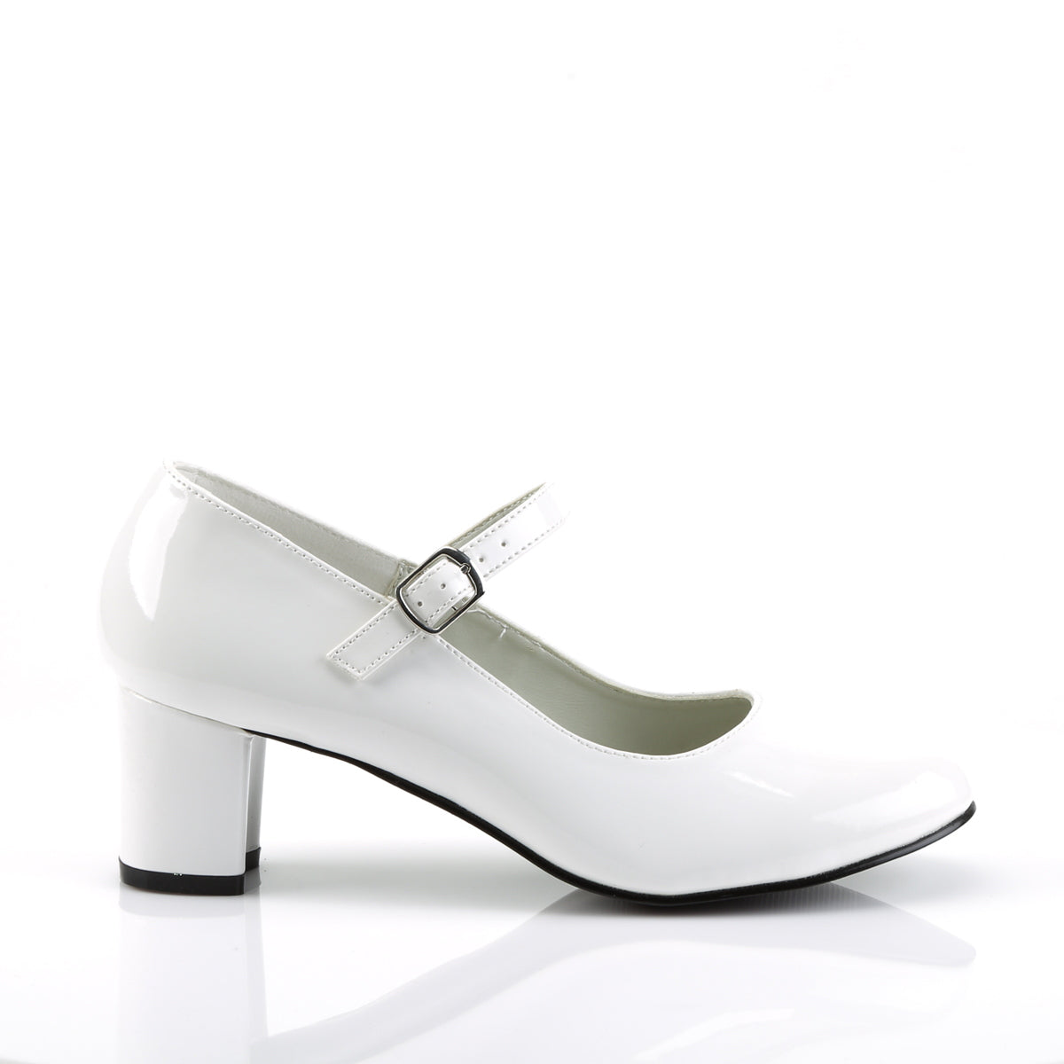 *2" Heel Plain Mary Jane Schoolgirl Retro Shoe (Funtasma SCH50/W)