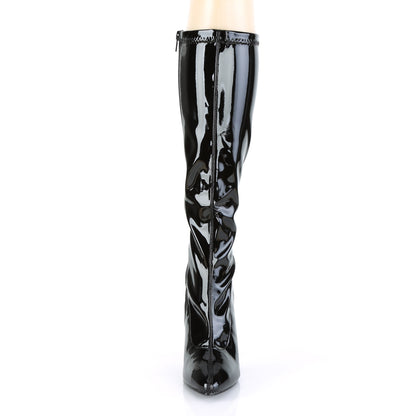 5" Plain Stretch Knee Boot, Side Zip (Pleaser SED2000/B)
