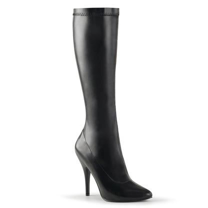 5" Plain Stretch Knee Boot, Side Zip (Pleaser SED2000/B)