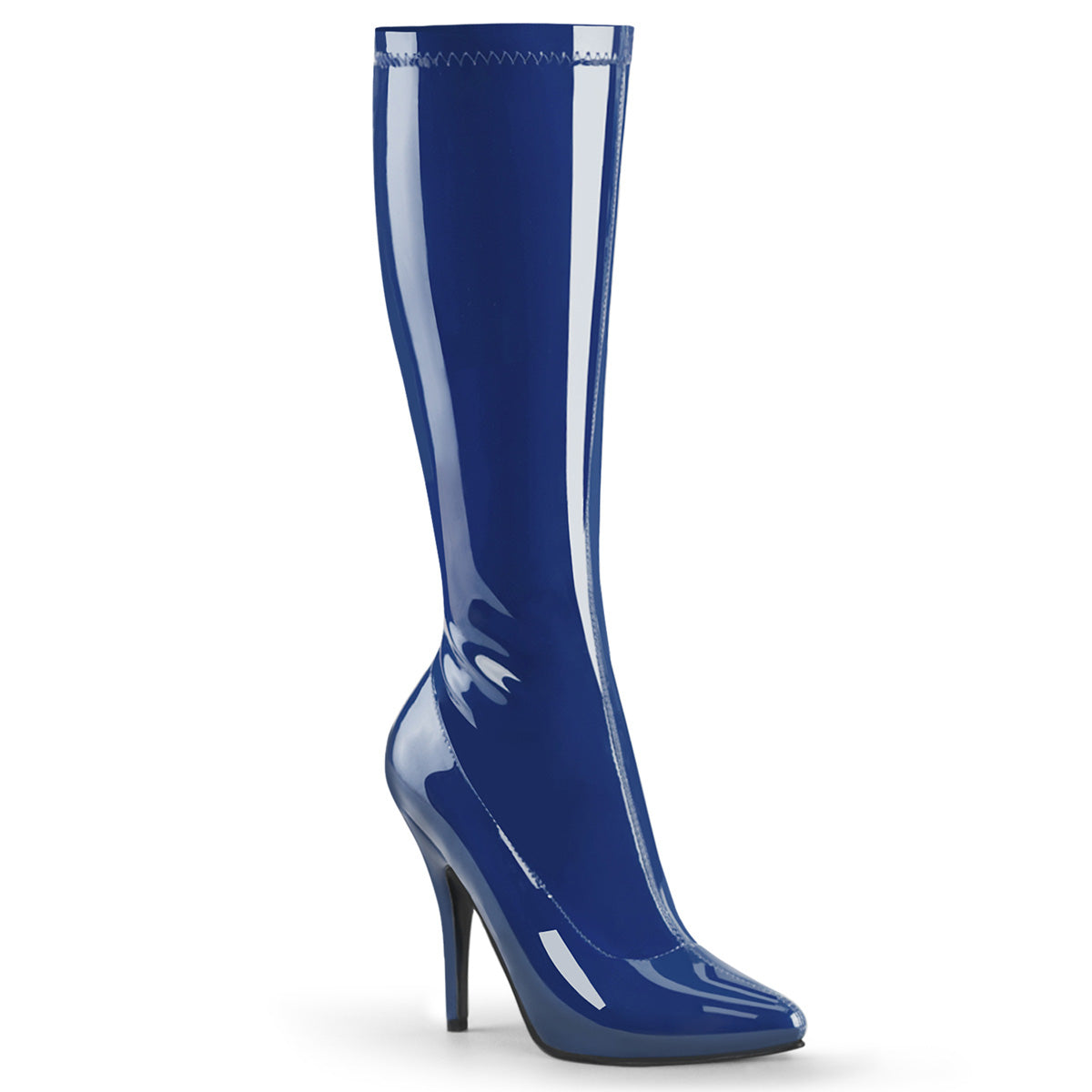 5" Plain Stretch Knee Boot, Side Zip (Pleaser SED2000/B)