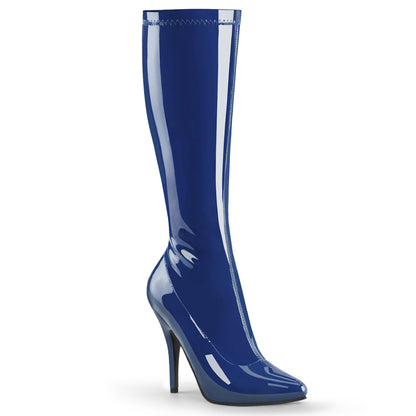 5" Plain Stretch Knee Boot, Side Zip (Pleaser SED2000/B)