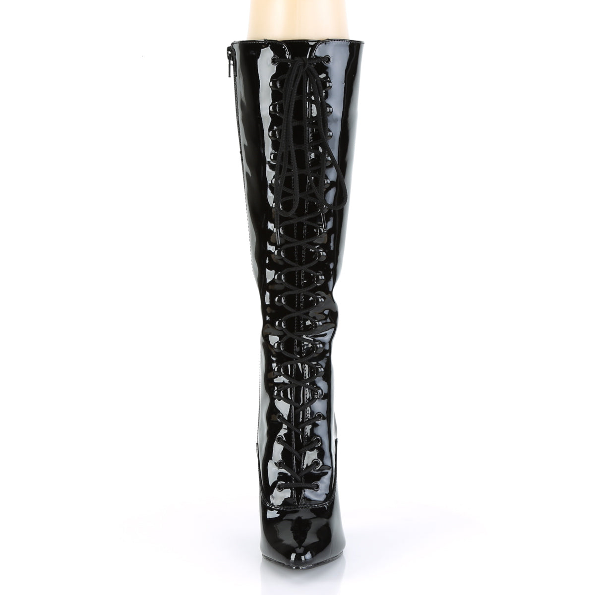 5" Lace Up Knee Boot, Side Zip (Pleaser SED2020/B)