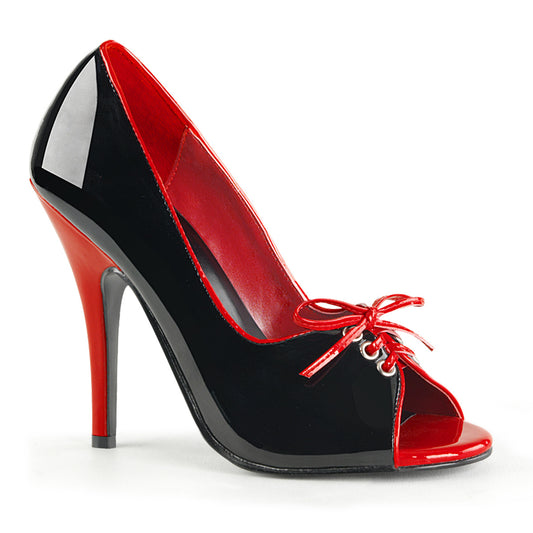 5" Pump W/ Contrast Piping Bow (Pleaser SED216/BR)