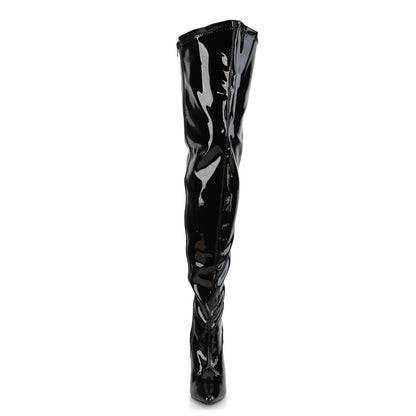 5" Heel Stretch Wide Calf Thigh Boot, Side Zip (Pleaser Pink Label SED3000WC/B)