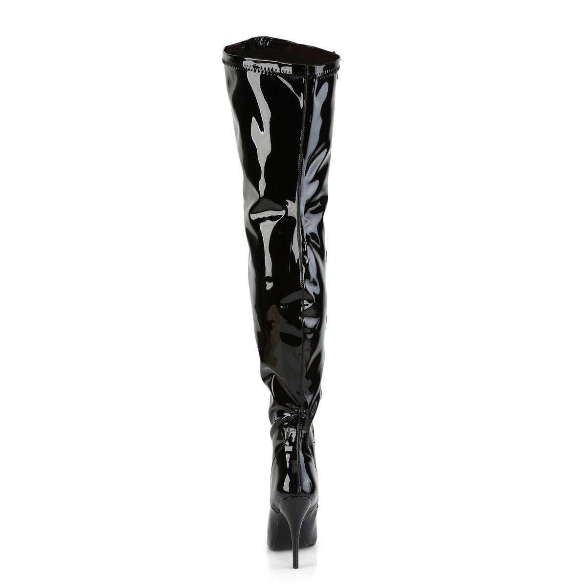 5" Heel Stretch Wide Calf Thigh Boot, Side Zip (Pleaser Pink Label SED3000WC/B)