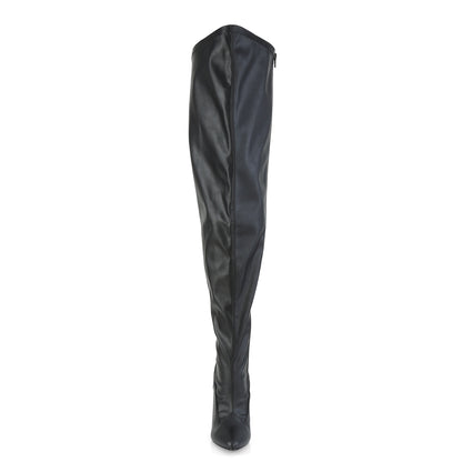 5" Heel Stretch Wide Calf Thigh Boot, Side Zip (Pleaser Pink Label SED3000WC/B)
