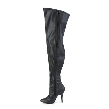 5" Heel Stretch Wide Calf Thigh Boot, Side Zip (Pleaser Pink Label SED3000WC/B)