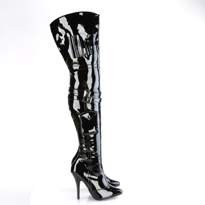 *5 Heel Thigh High Boot w/ Buckle Strap (Pleaser SED3019/B)