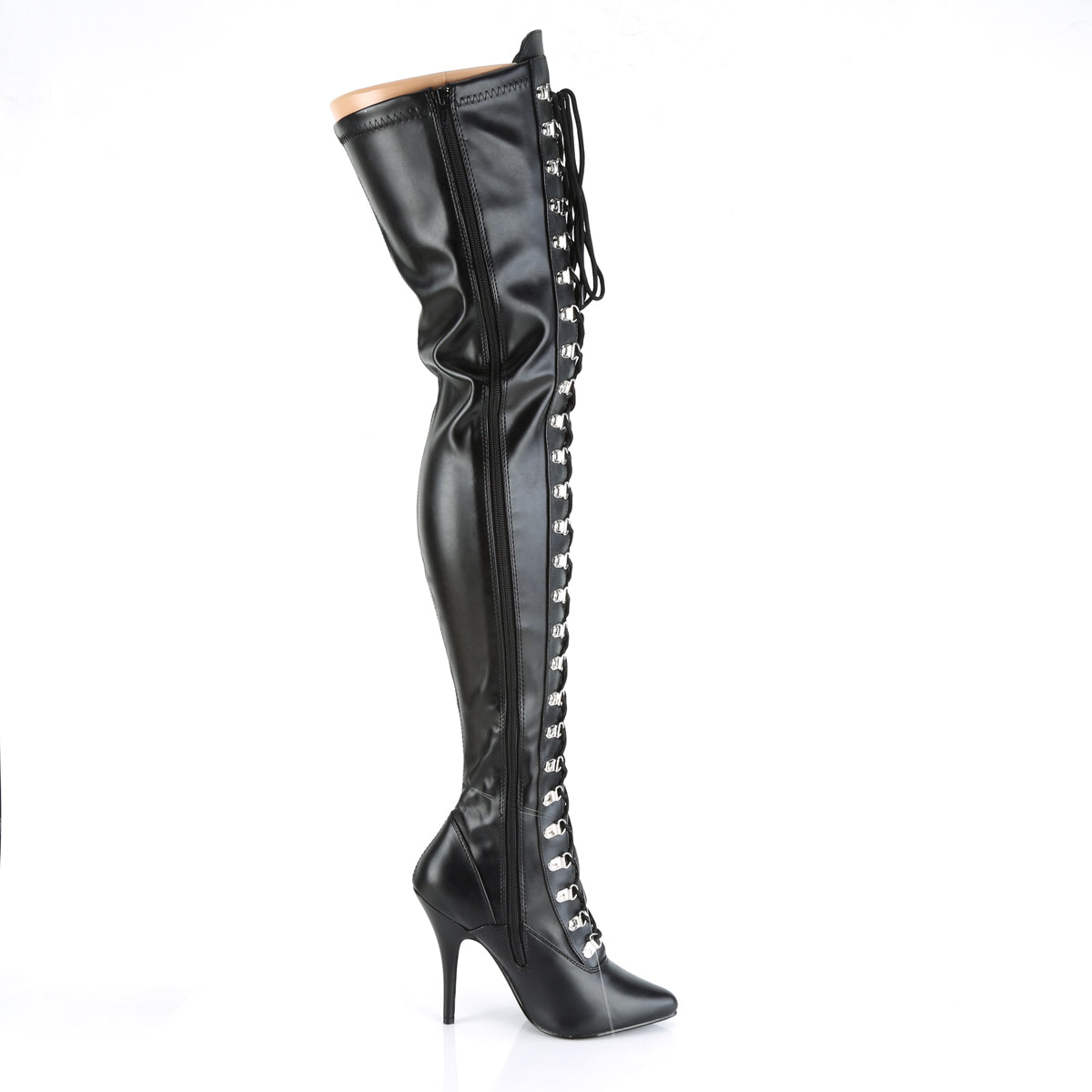 5" D-Ring Stretch Thigh BT, Side Zip (Pleaser SED3024/B)