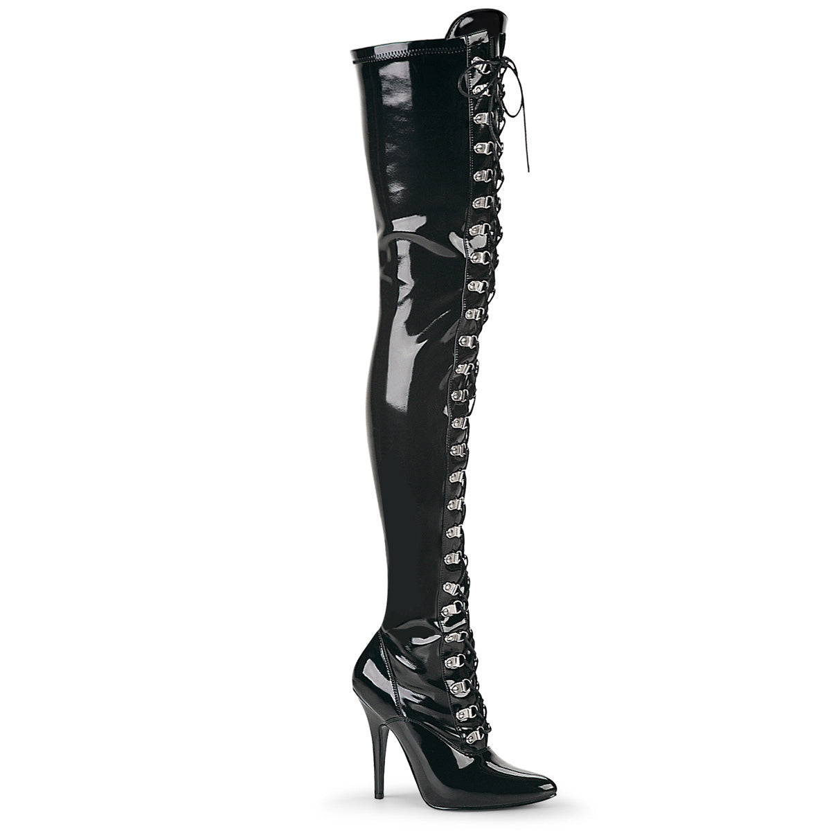 5" D-Ring Stretch Thigh BT, Side Zip (Pleaser SED3024/B)