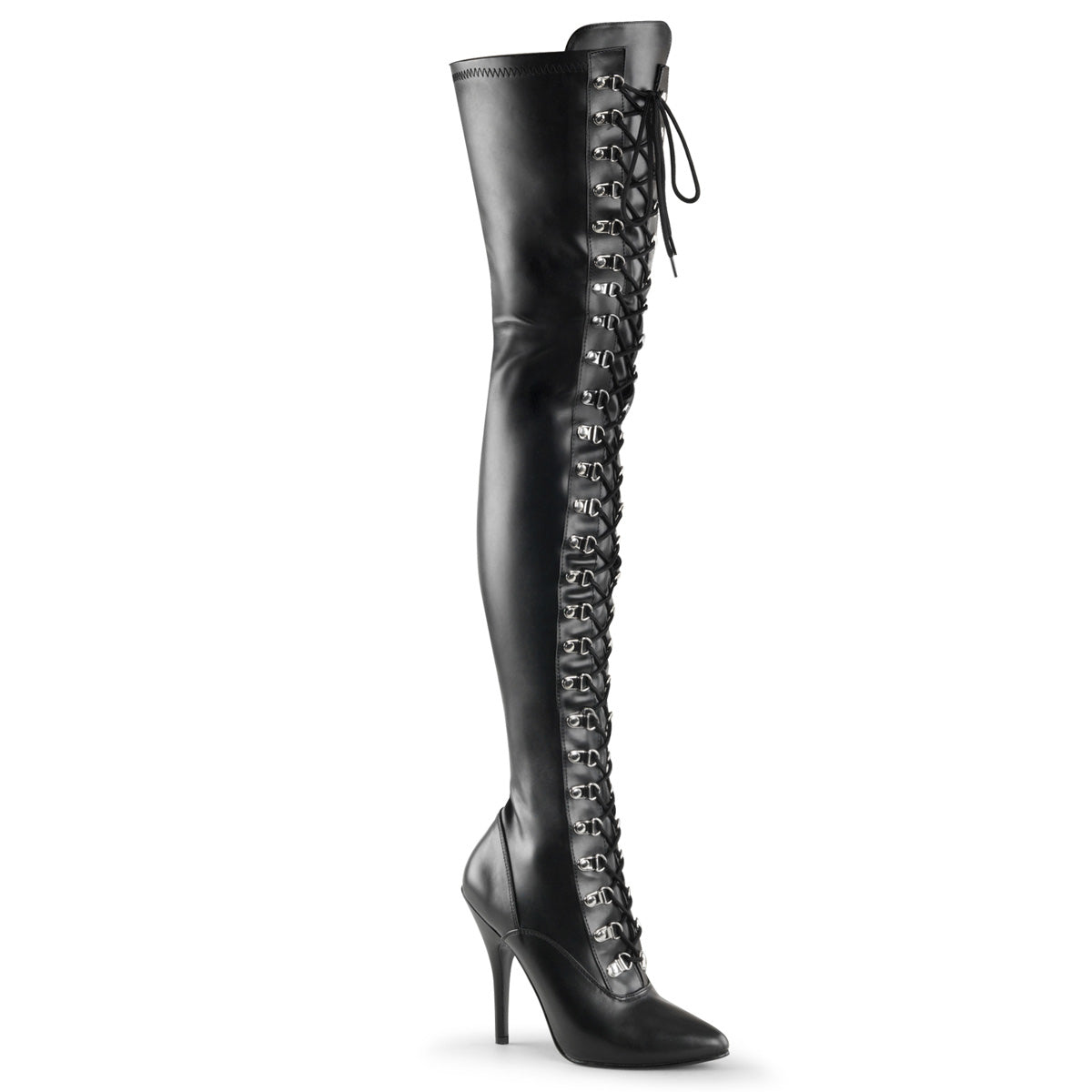 5" D-Ring Stretch Thigh BT, Side Zip (Pleaser SED3024/B)