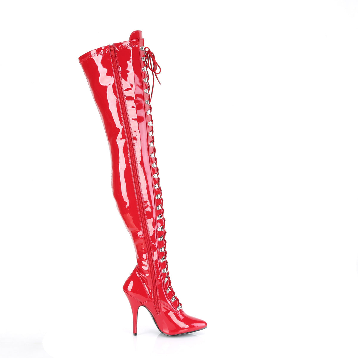 5" D-Ring Stretch Thigh BT, Side Zip (Pleaser SED3024/B)