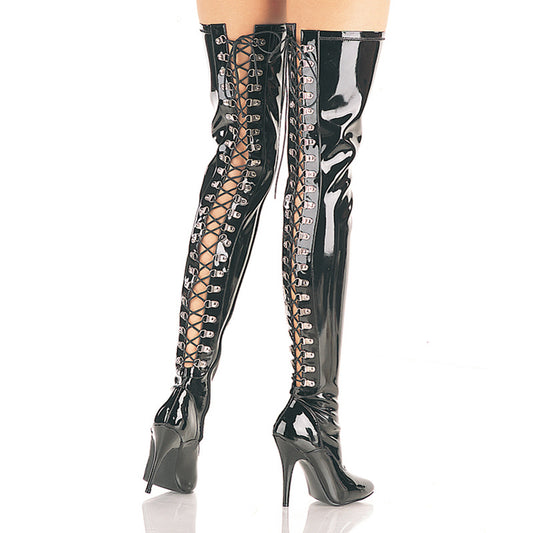 5" Open Back D-Ring Stretch Thigh BT (Pleaser SED3063/B)