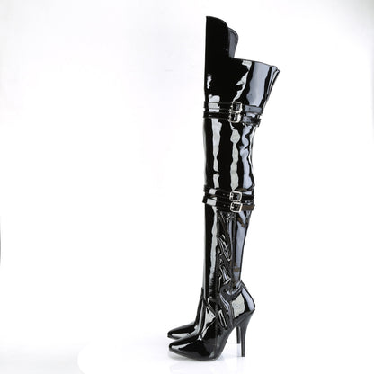 5" Heel Thigh High Boot w/ Buckle Strap (Pleaser SED3080/B)