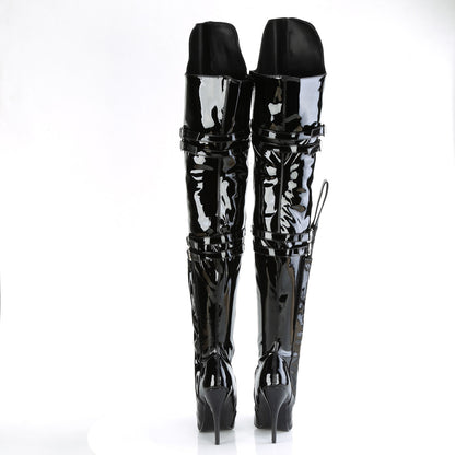 5" Heel Thigh High Boot w/ Buckle Strap (Pleaser SED3080/B)