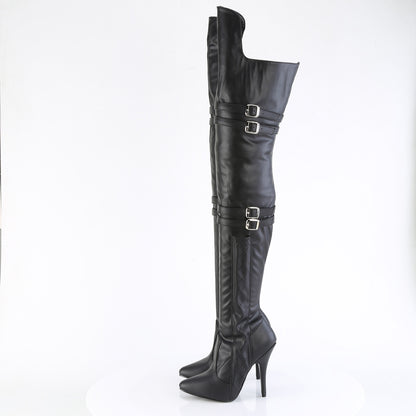 5" Heel Thigh High Boot w/ Buckle Strap (Pleaser SED3080/B)