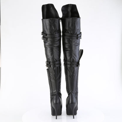 5" Heel Thigh High Boot w/ Buckle Strap (Pleaser SED3080/B)
