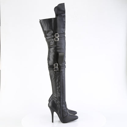 5" Heel Thigh High Boot w/ Buckle Strap (Pleaser SED3080/B)