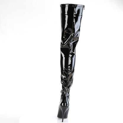 5" Heel Stretch Crotch Boot, Side Zip (Pleaser SED4000/B)