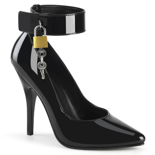 5" Heel Wide Band Ankle Cuff Pump (Pleaser SED432/B)