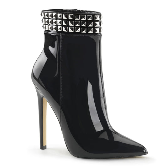 5" Heel Ankle Boot w/Metal Stud Detail, Side Zip (Pleaser SEXY1006/B)