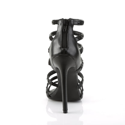 *5" Heel Strappy T-Strap Sandal, Back Zip (Pleaser SEXY15/BPU)