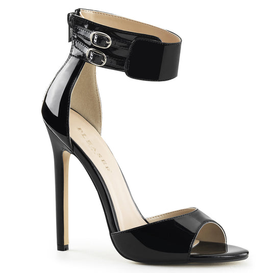 *5" Heel Closed Back Ankle Strap Sandal, Back Zip (Pleaser SEXY19/B)