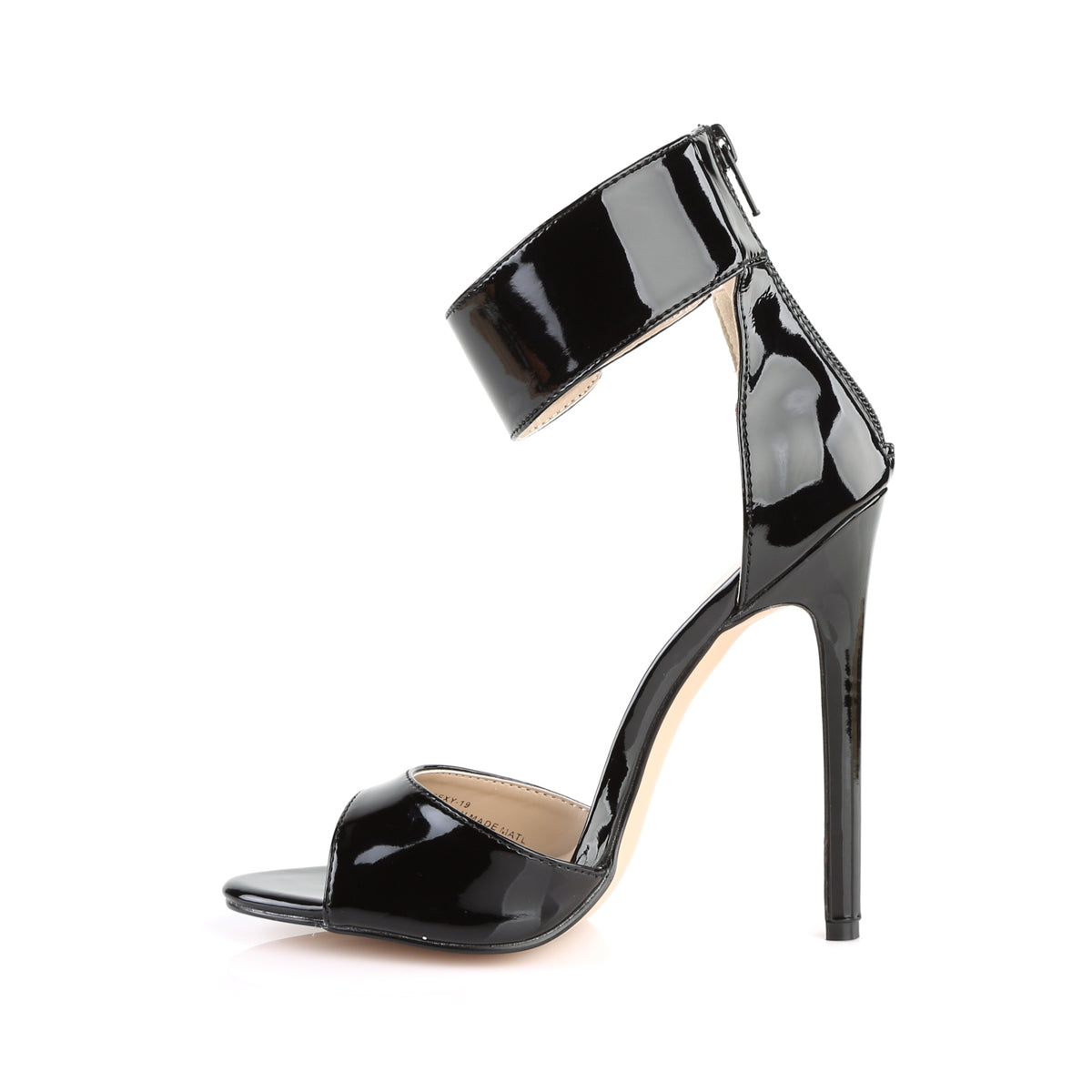 *5" Heel Closed Back Ankle Strap Sandal, Back Zip (Pleaser SEXY19/B)