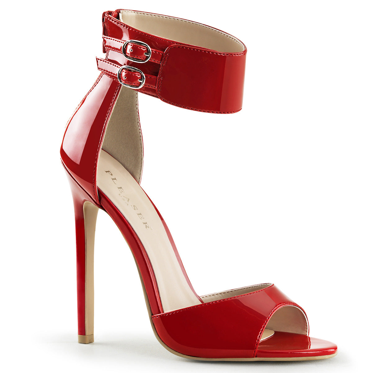 *5" Heel Closed Back Ankle Strap Sandal, Back Zip (Pleaser SEXY19/B)