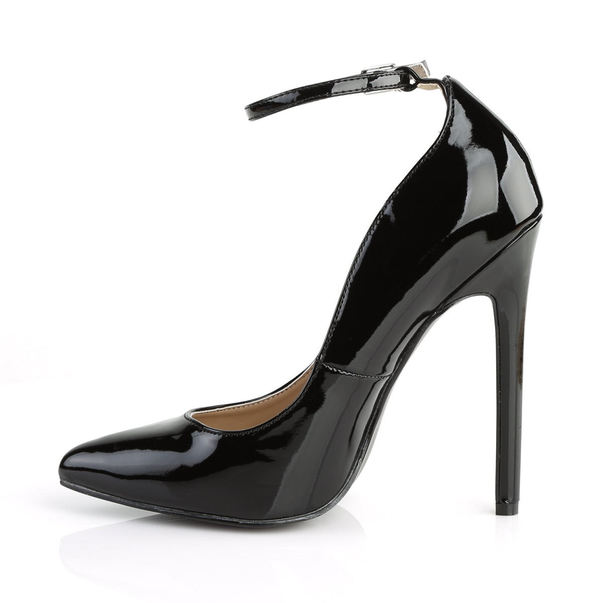 5" Heel Ankle Strap Pointed Toe Pump (Pleaser SEXY23/B)