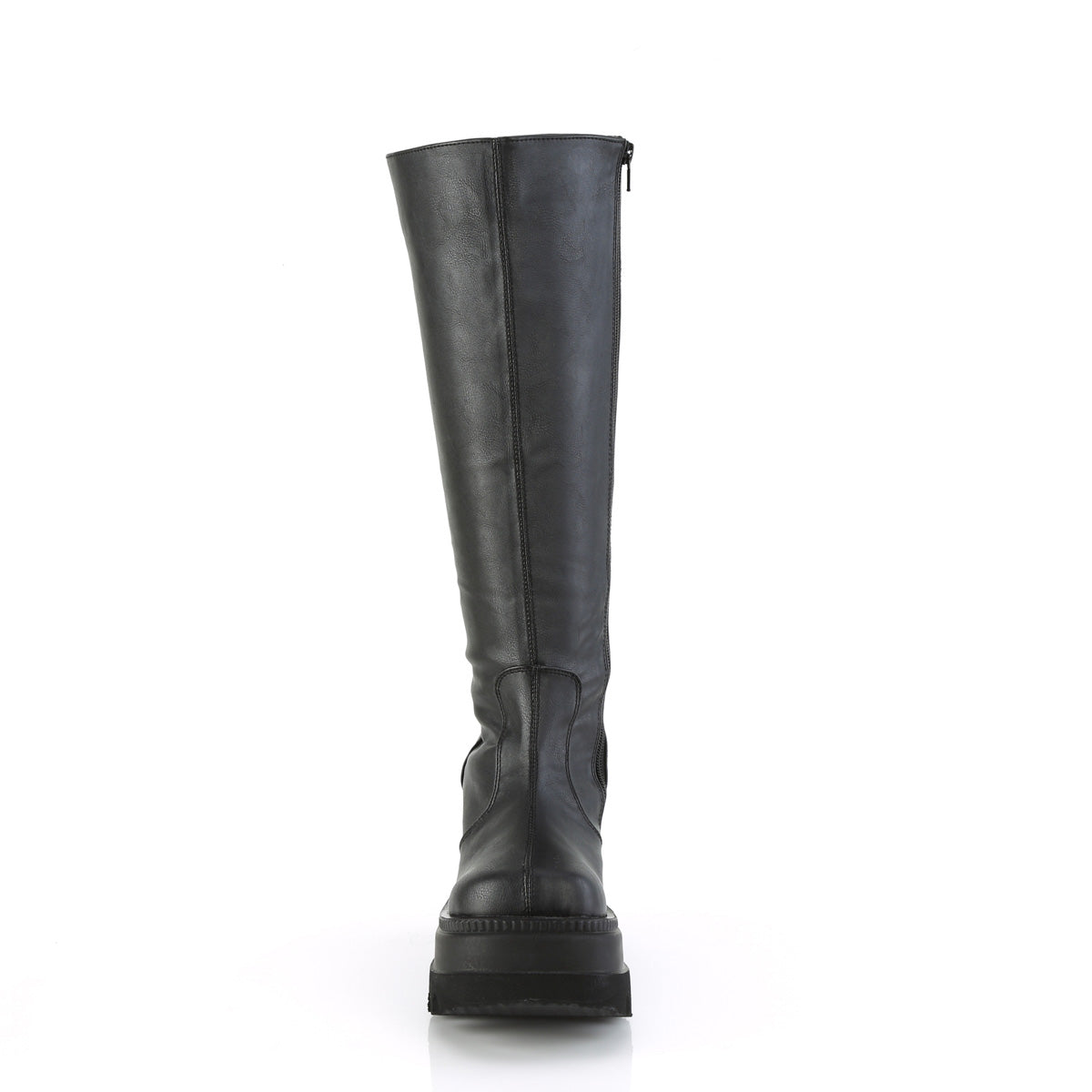4 1/2" Wedge PF Wide Calf Knee High Boot, Inside Zip (Demonia SHA100WC/BVL)