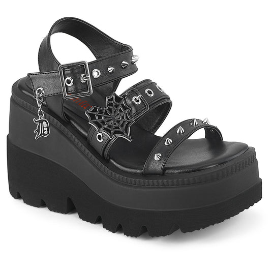 4 1/2" Wedge PF Ankle Strap Sandal (Demonia SHA13/BVL)