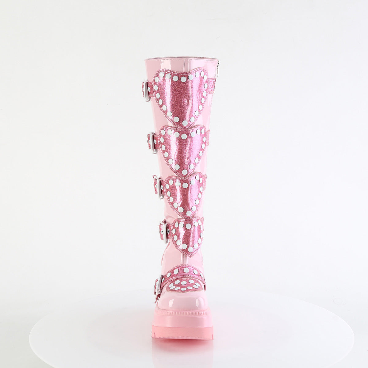 *4 1/2" Wedge PF Knee High Boot, Side Zip (Demonia SHA210/BP)