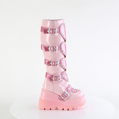 *4 1/2" Wedge PF Knee High Boot, Side Zip (Demonia SHA210/BP)