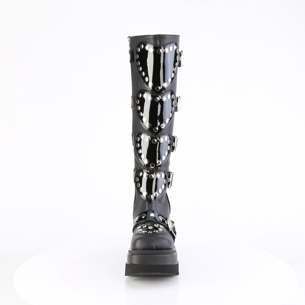 *4 1/2" Wedge PF Knee High Boot, Side Zip (Demonia SHA210/BP)