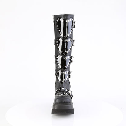*4 1/2" Wedge PF Knee High Boot, Side Zip (Demonia SHA210/BP)