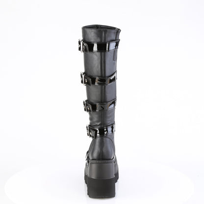 *4 1/2" Wedge PF Knee High Boot, Side Zip (Demonia SHA210/BP)