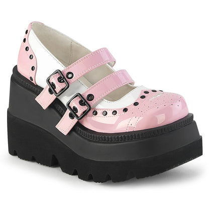 **4 1/2" Wedge PF Double Strap Maryjane (Demonia SHA27/BP-W)