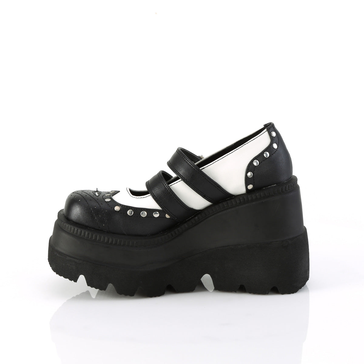 **4 1/2" Wedge PF Double Strap Maryjane (Demonia SHA27/BP-W)