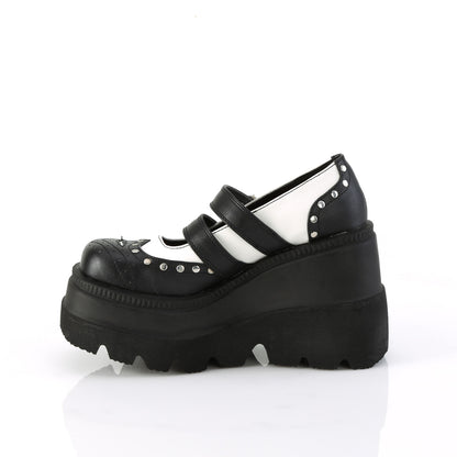 **4 1/2" Wedge PF Double Strap Maryjane (Demonia SHA27/BP-W)