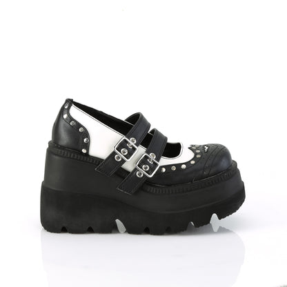 **4 1/2" Wedge PF Double Strap Maryjane (Demonia SHA27/BP-W)