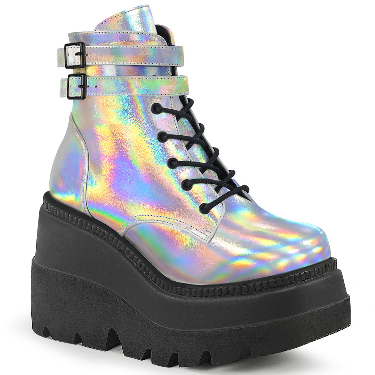 4 1/2" Wedge PF Ankle Boot, Side Zip (Demonia SHA52/B)