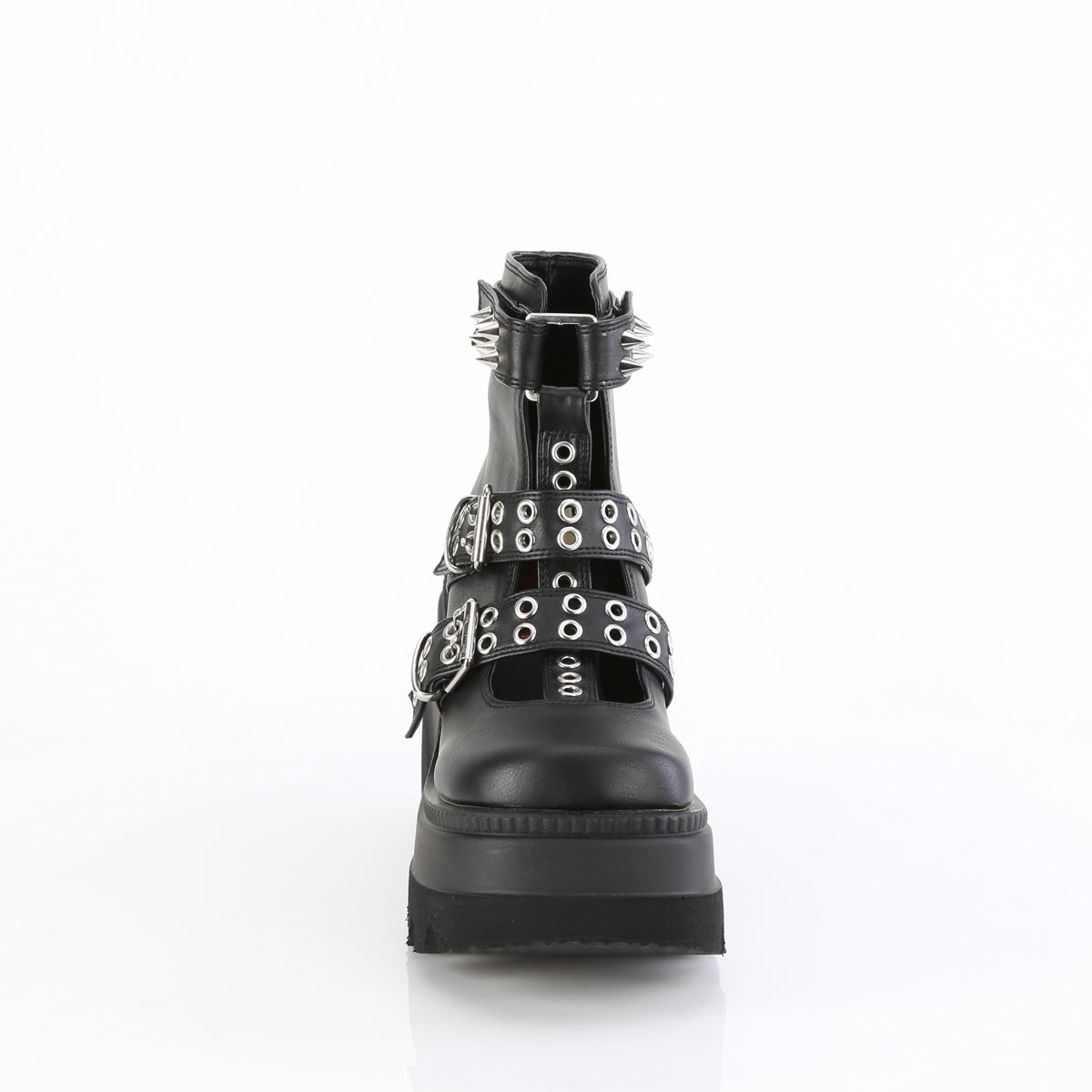 4 1/2" Wedge Platform Cage Bootie, Back Zip (Demonia SHA62/BVL)