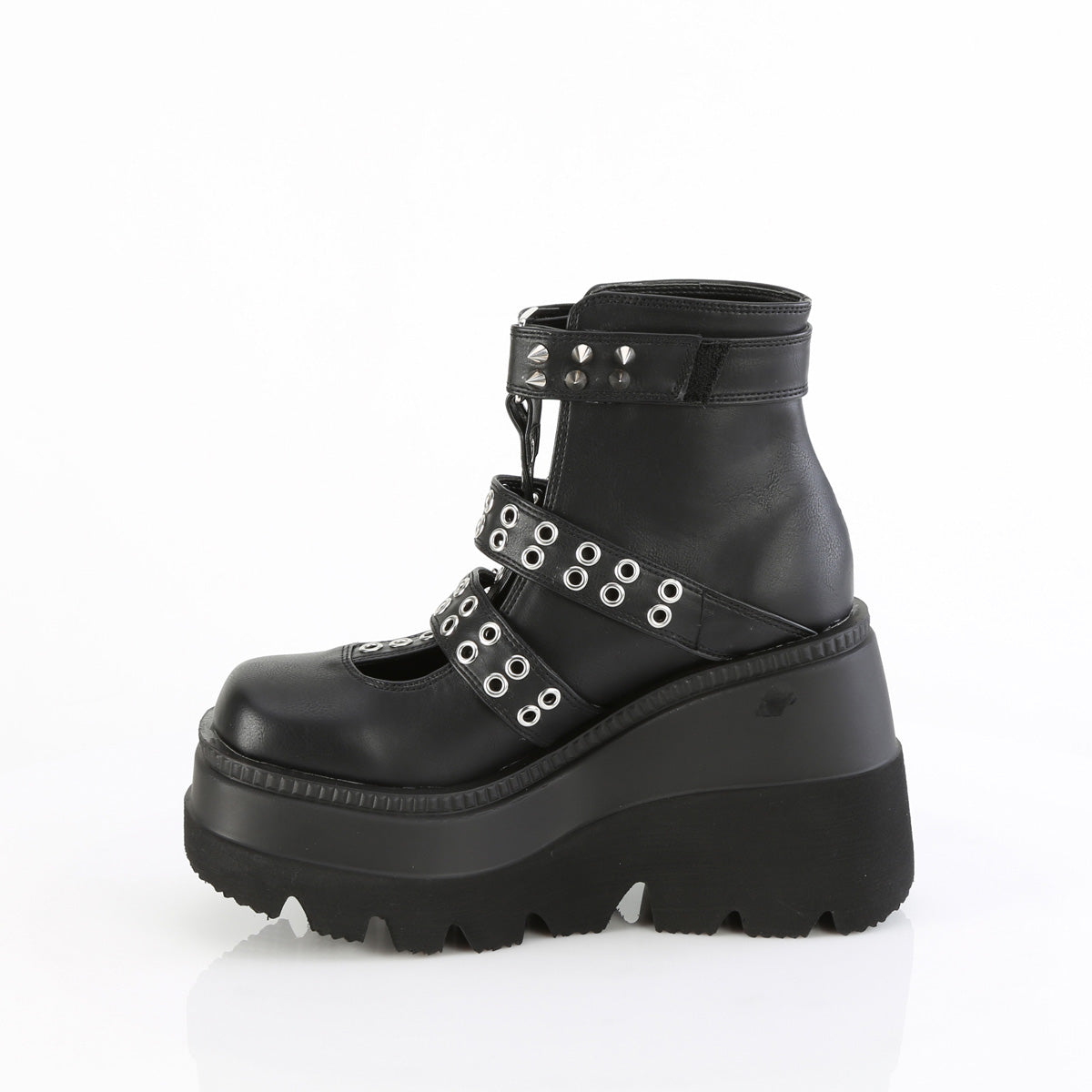 4 1/2" Wedge Platform Cage Bootie, Back Zip (Demonia SHA62/BVL)