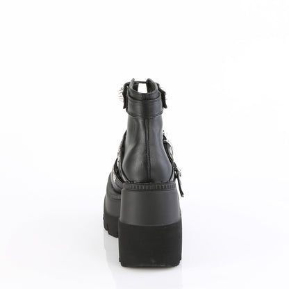 4 1/2" Wedge Platform Cage Bootie, Back Zip (Demonia SHA62/BVL)